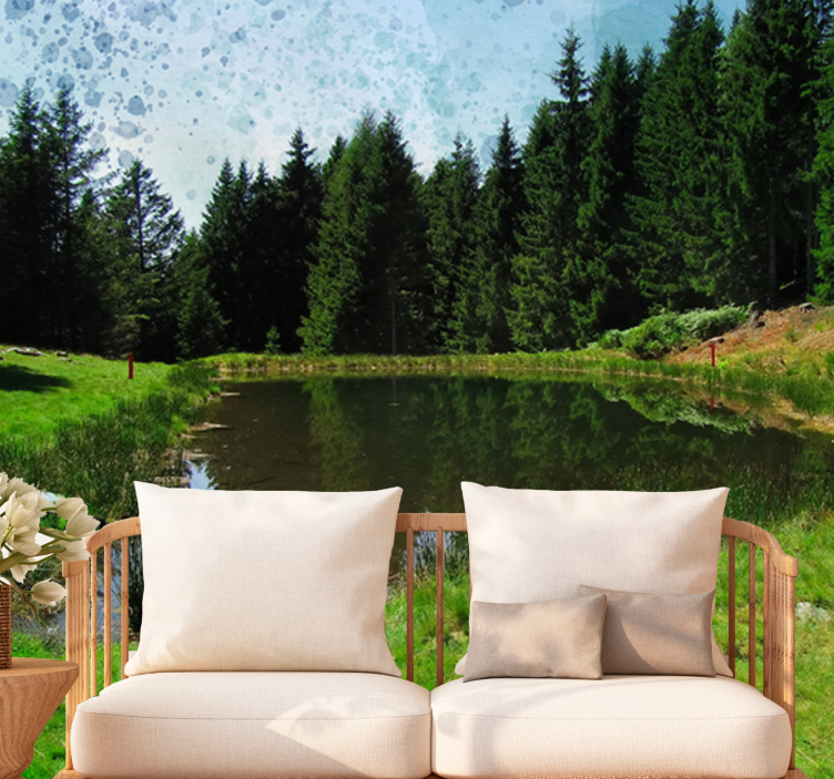 Landscape mural tranquil forest scene - TenStickers