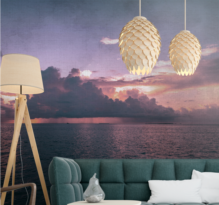 Landscape mural tranquil ocean dusk - TenStickers