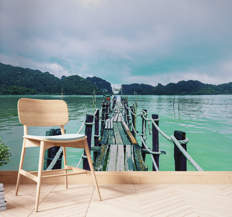 Landscape mural tranquil pier view - TenStickers