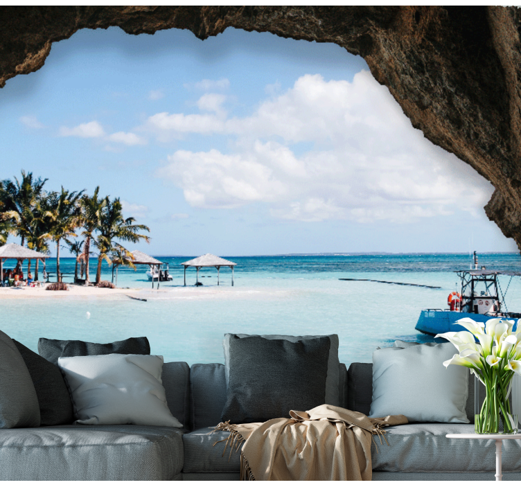 Landscape mural tropical seaside view - TenStickers