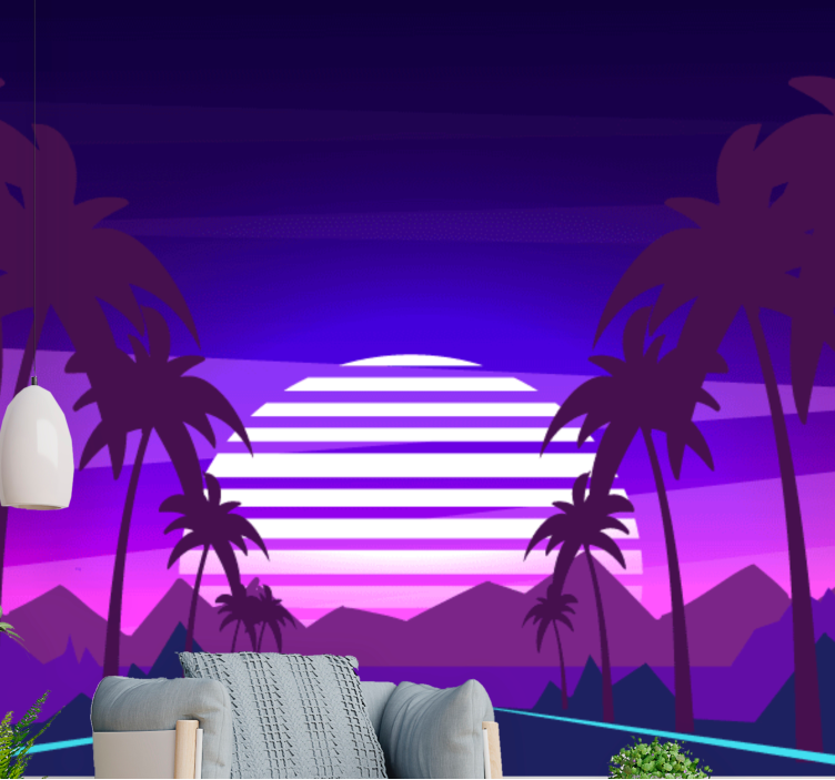 Landscape mural tropical sunset retreat - TenStickers