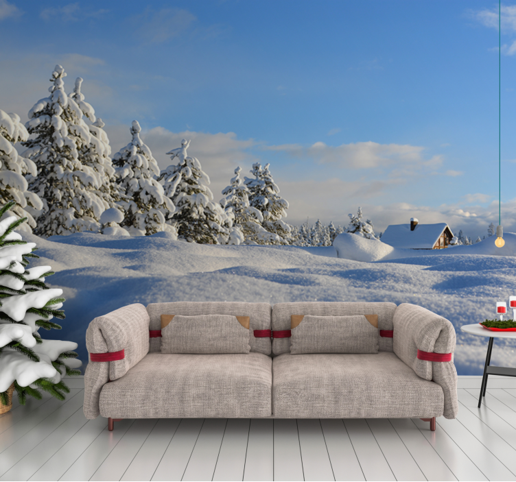 Landscape mural winter wonderland scene - TenStickers