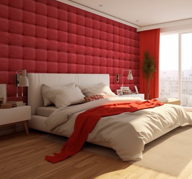 Leather Padding Design Wallpaper - TenStickers