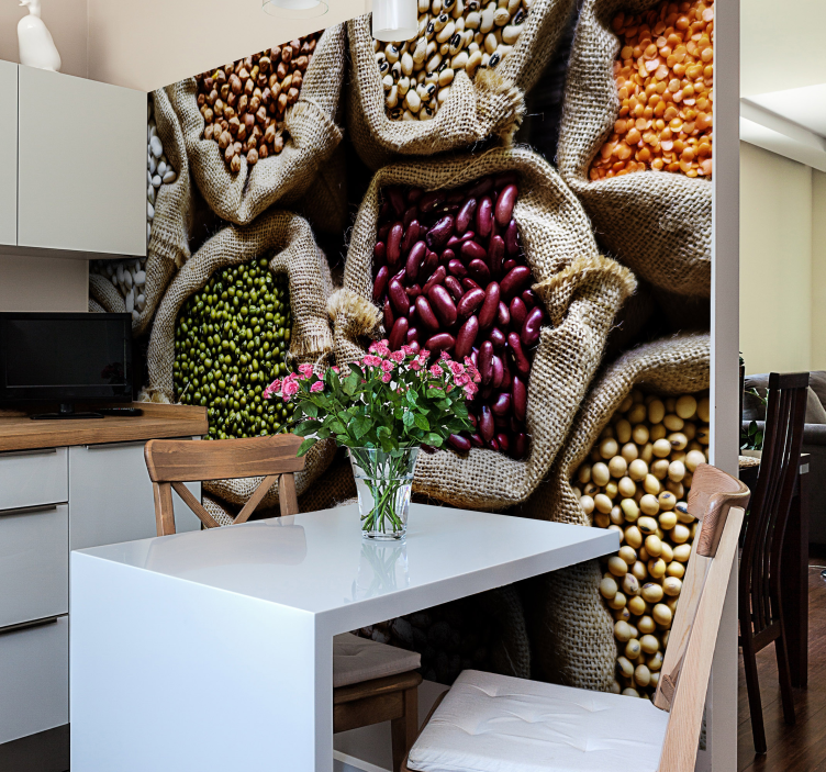 Legume Pantry Display kitchen wall mural - TenStickers