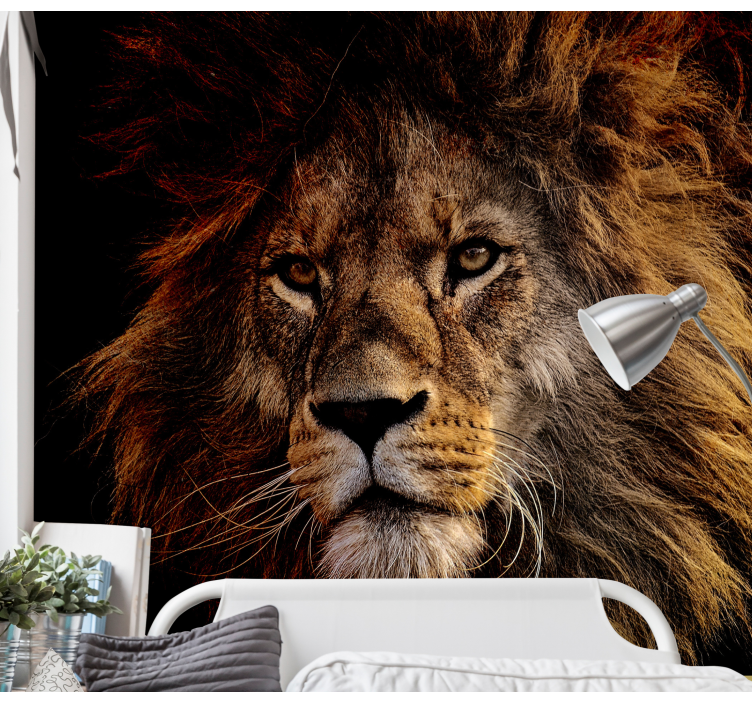 Lion wall mural majestic lion presence - TenStickers