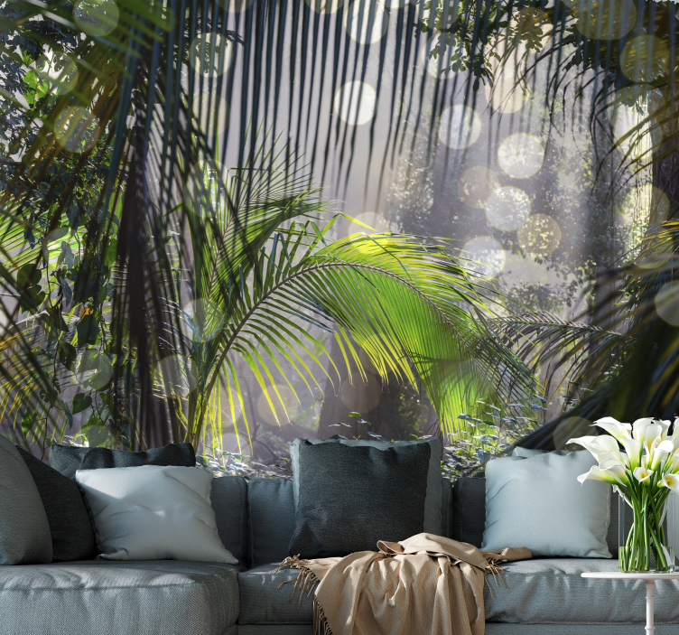 Lush Greenery Scene jungle wall mural - TenStickers