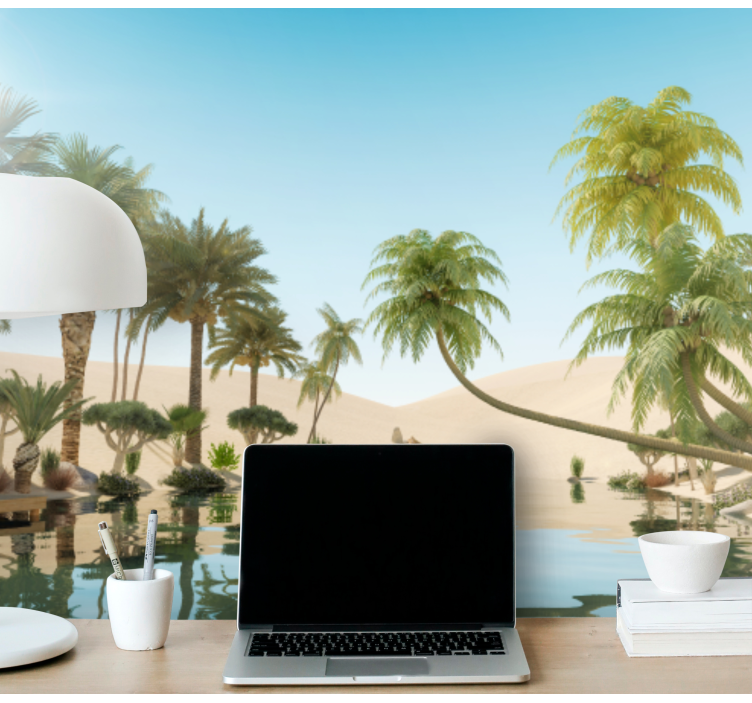 Lush Oasis Landscape desert wall mural - TenStickers