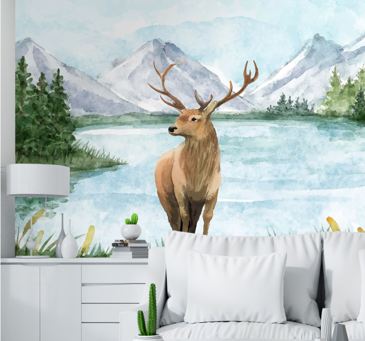 Majestic elk landscape animal mural - TenStickers