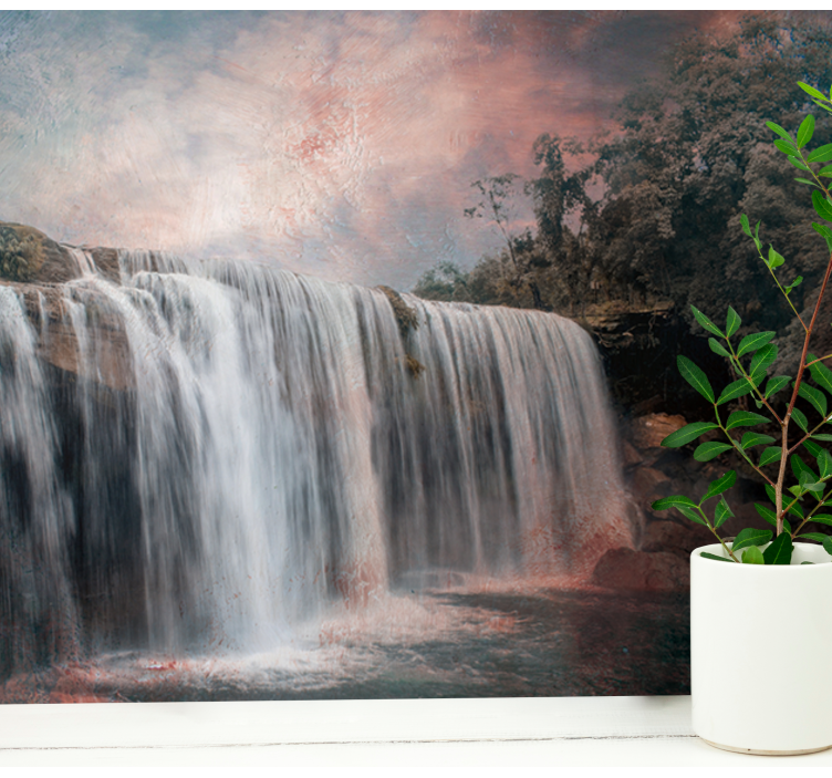 Majestic water jump waterfall mural - TenStickers