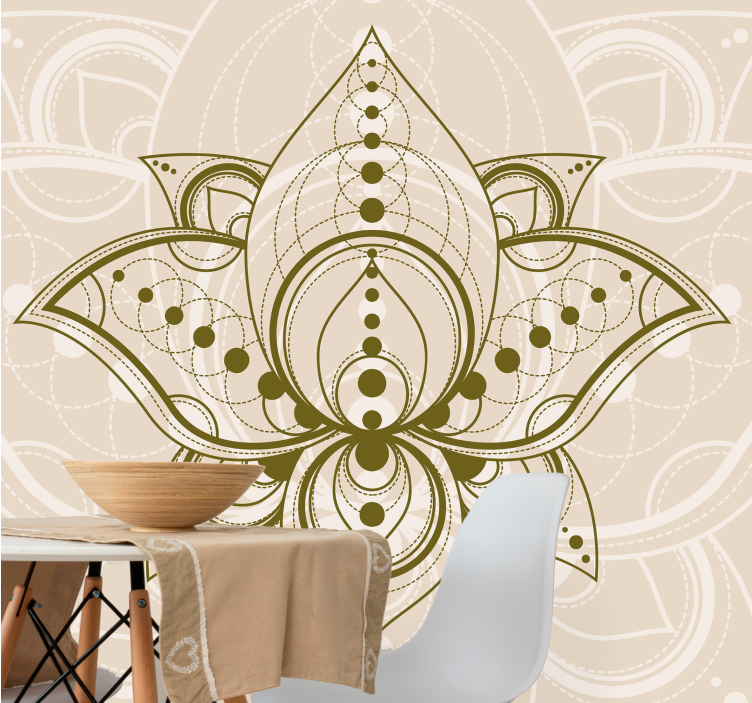 Mandala wall mural with elegant lotus design - TenStickers