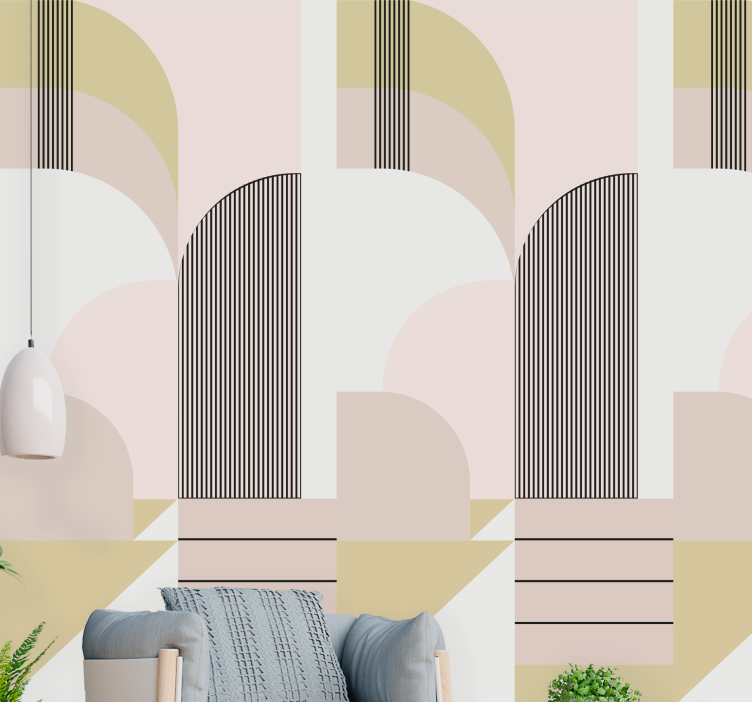 Modern wall mural geometric arch designs - TenStickers