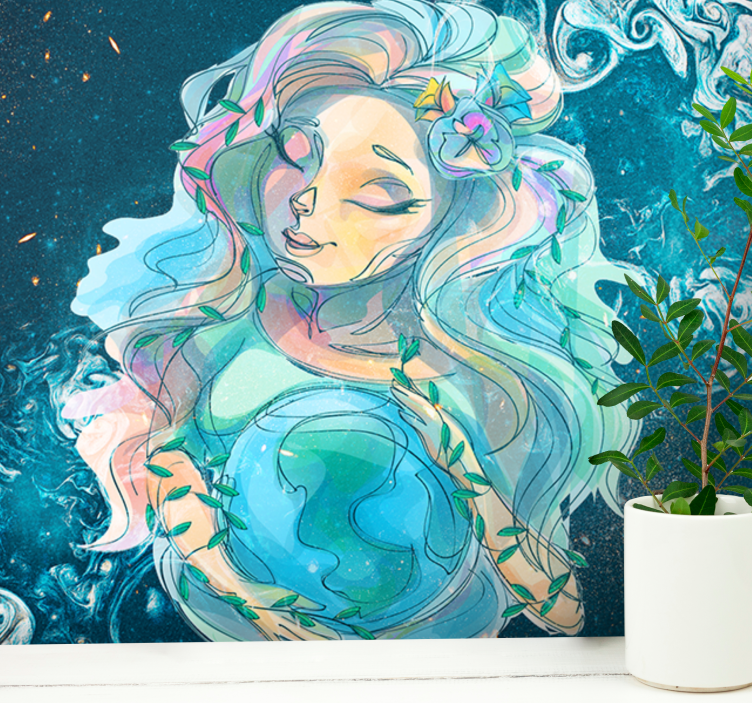 Mother Earth in space wall mural - TenStickers