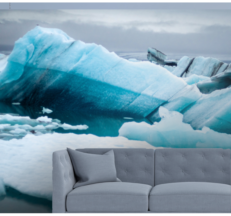 Mountain wall mural glacial ice formations - TenStickers