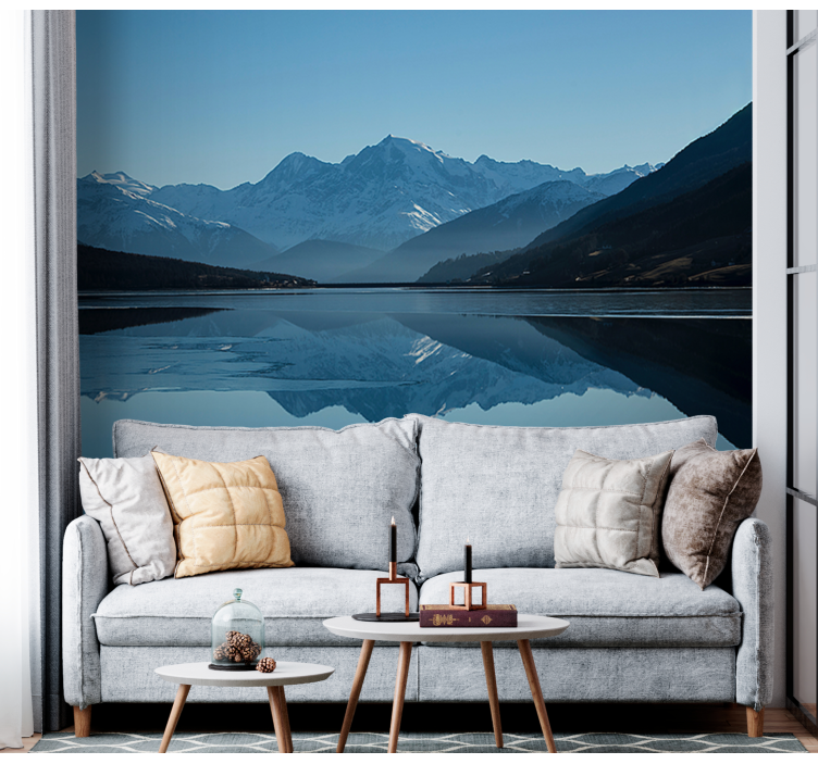 Mountain wall mural serene mountain reflections - TenStickers