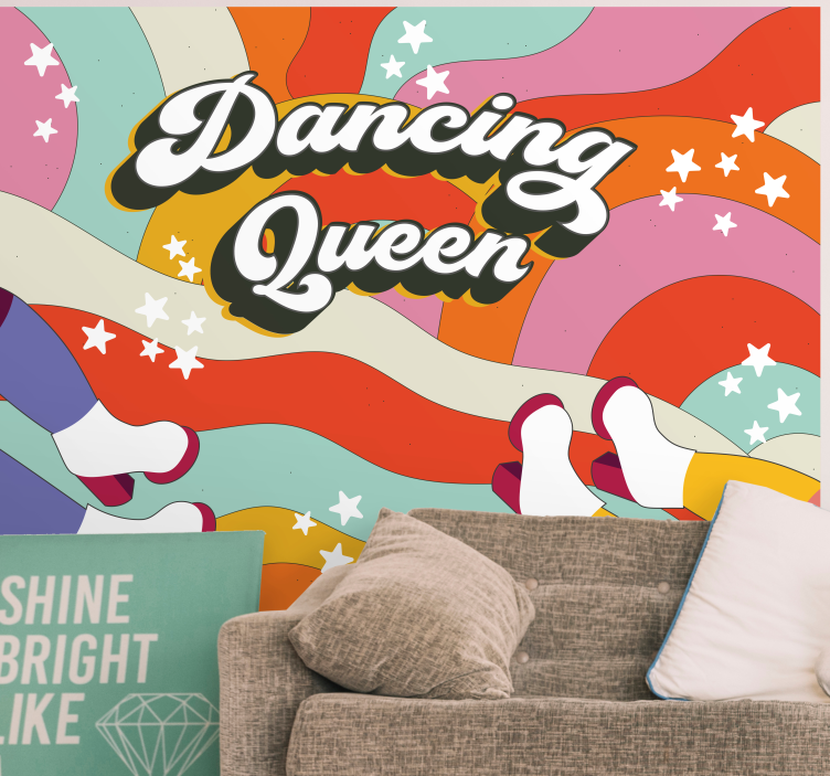 Music wall mural dancing queen atmosphere - TenStickers