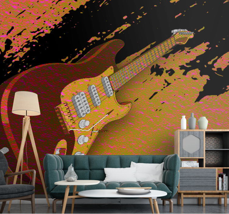 Music wall mural electric guitar artwork - TenStickers