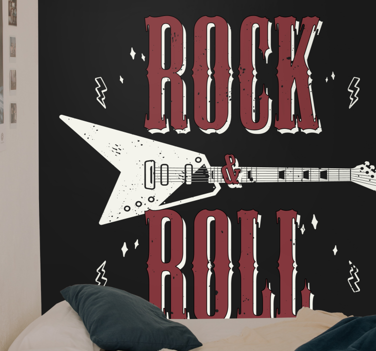 Music wall mural rock guitar artwork - TenStickers