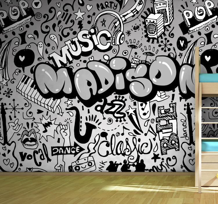 Music wall mural with musical theme design - TenStickers