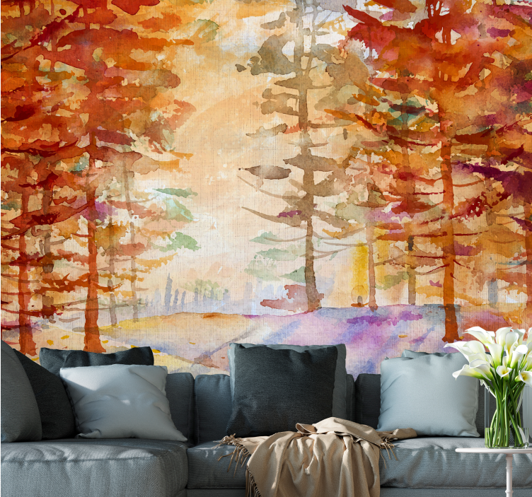 Nature wall mural autumn forest scene - TenStickers