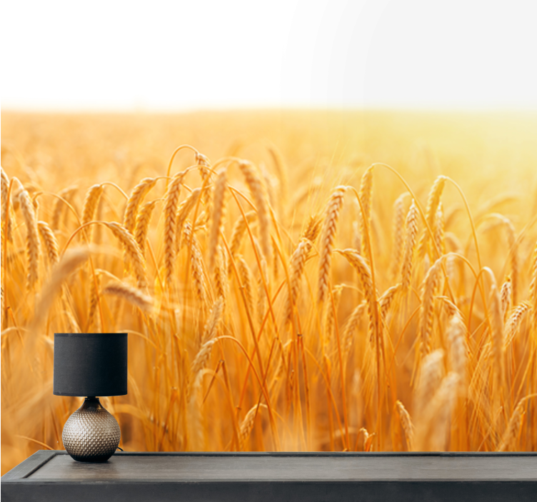 Nature wall mural golden grain meadow - TenStickers
