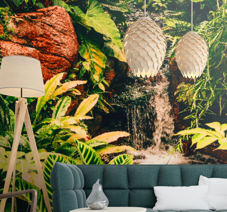Nature wall mural in lively tropical environment - TenStickers