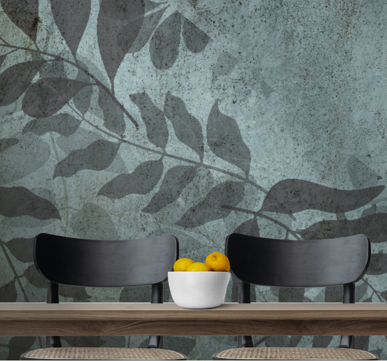 Nature wall mural in subdued leaf patterns - TenStickers