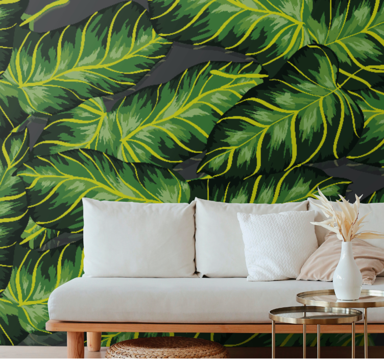 Nature wall mural lush foliage design - TenStickers