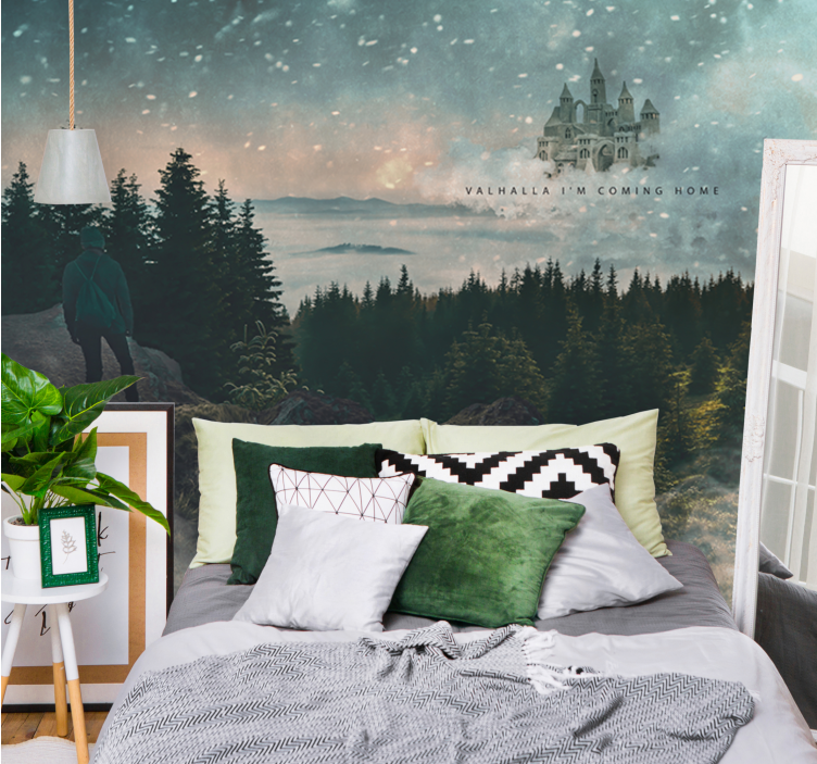 Nature wall mural majestic forest scene - TenStickers