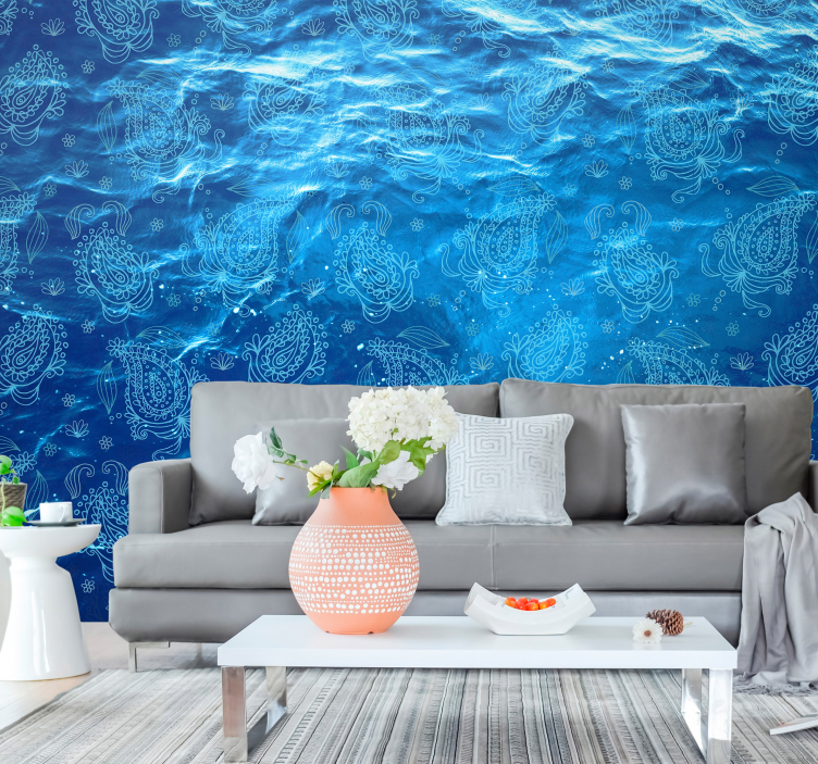 Nature wall mural ocean waves design - TenStickers