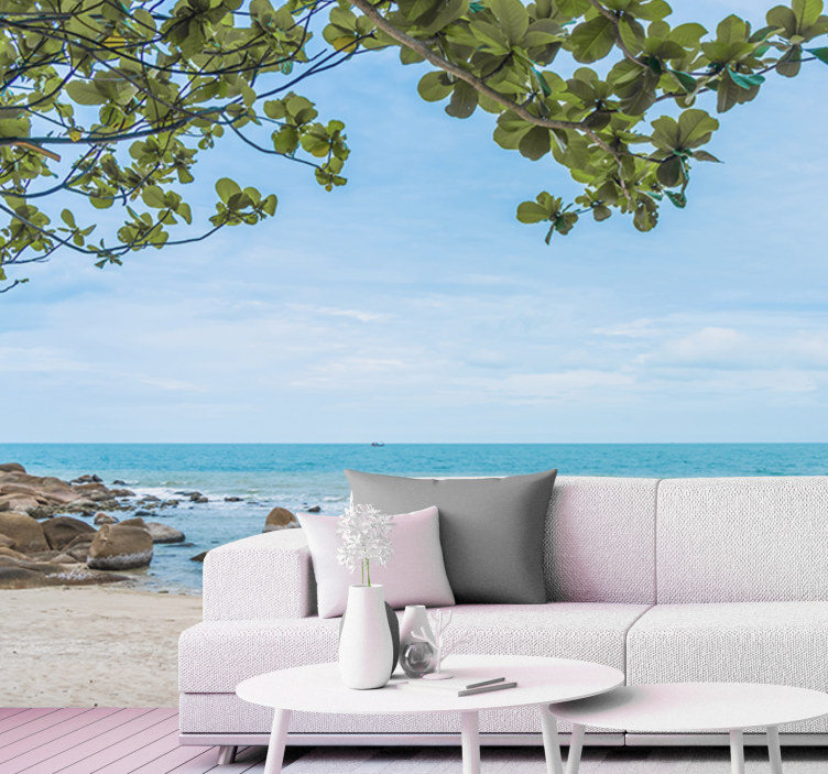 Nature wall mural serene beach scene - TenStickers