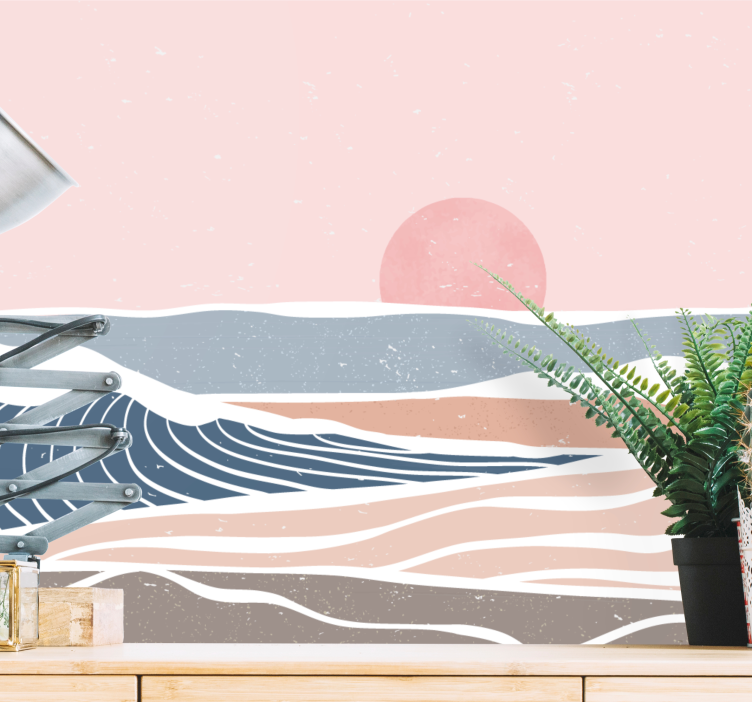 Nature wall mural serene coastal scene - TenStickers