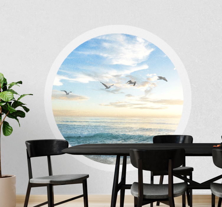 Nature wall mural serene coastal view - TenStickers