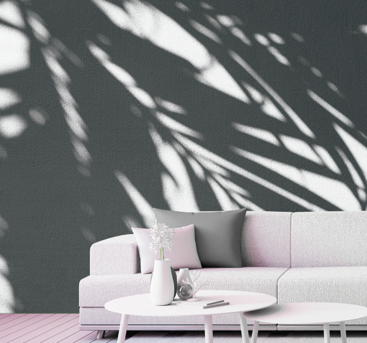 Nature wall mural shadowy palm patterns - TenStickers