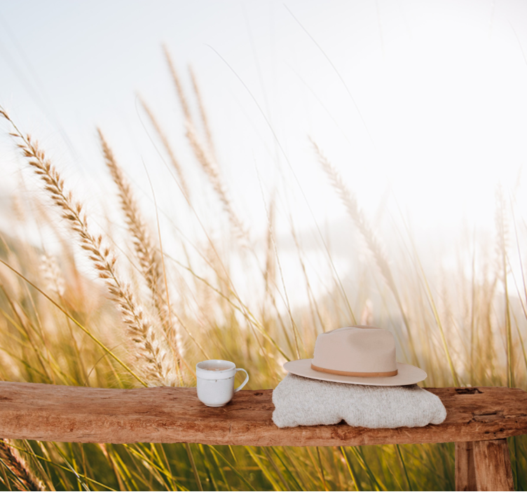 Nature wall mural soft grass breeze - TenStickers