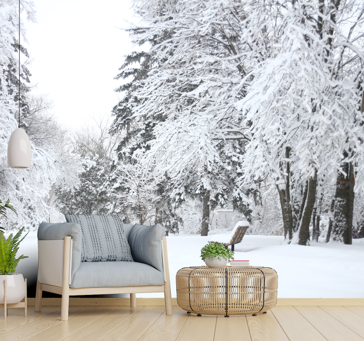 Nature wall mural tranquil winter landscape - TenStickers