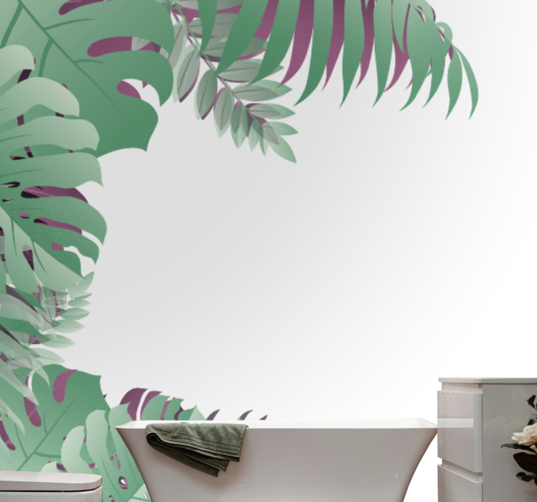 Nature wall mural tropical leaf arrangement - TenStickers