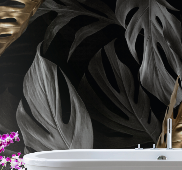 Nature wall mural tropical leaf designs - TenStickers