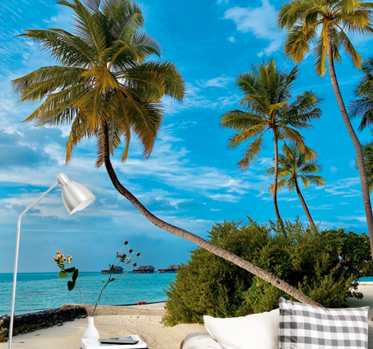 Nature wall mural tropical palm landscape - TenStickers