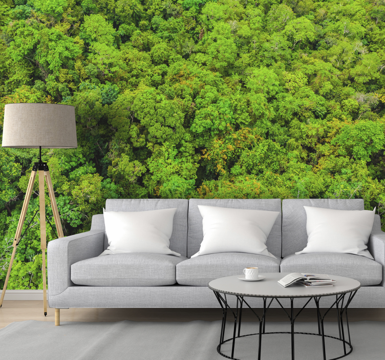 Nature wall mural verdant green canopy - TenStickers
