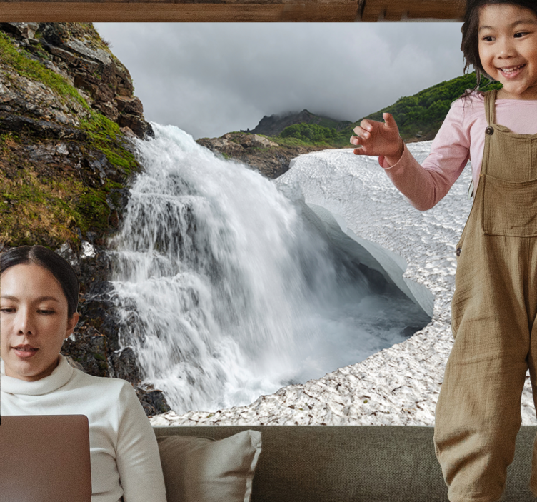 Nature wall mural waterfall scenic view - TenStickers