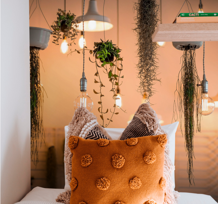 Nature wall mural with hanging greenery decor - TenStickers