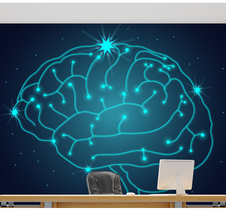 Neurons in Brain modern wall mural - TenStickers