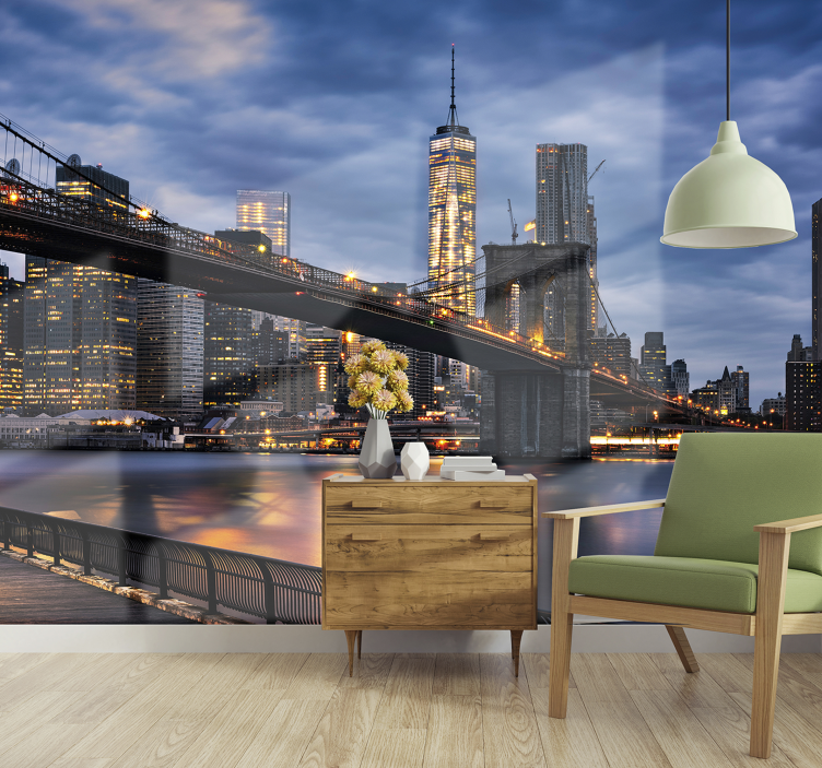 New York city lights wall mural - TenStickers