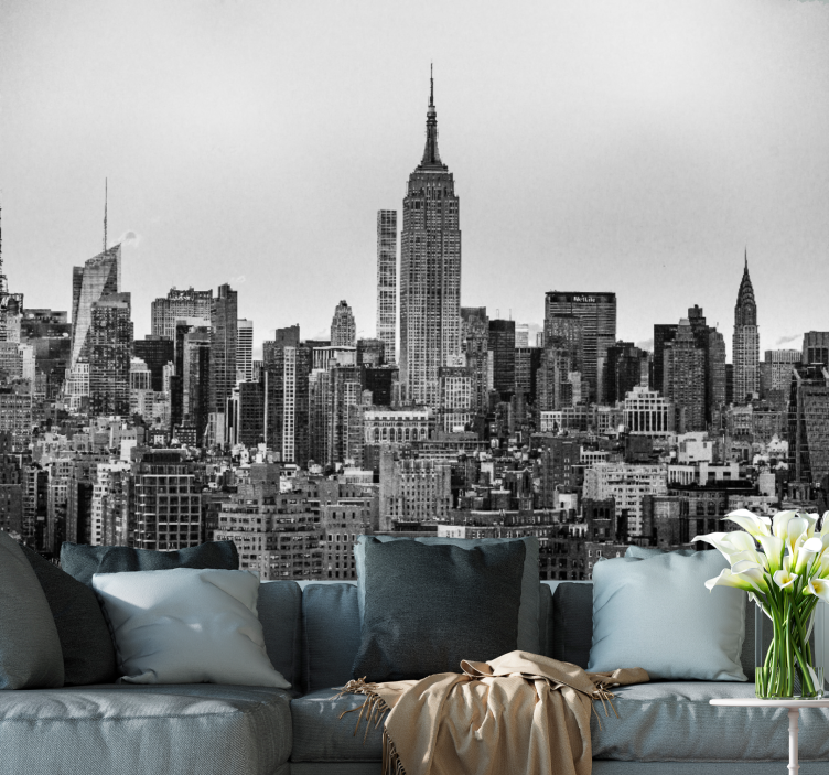 New york wall mural iconic nyc skyline - TenStickers