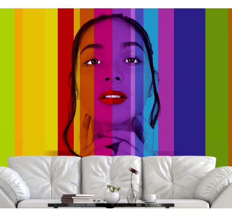 Painting mural colorful portrait - TenStickers