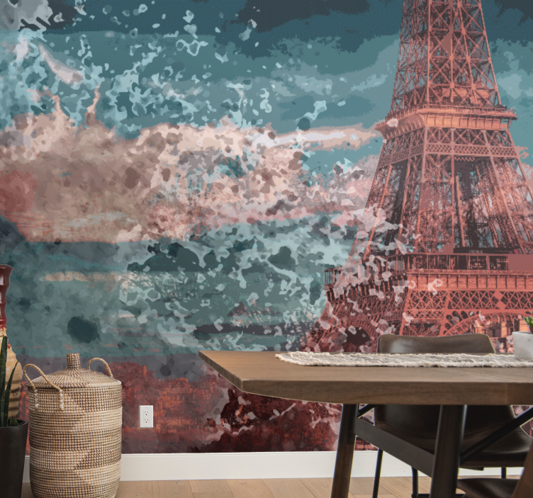 Paris wall mural eiffel tower skyline art - TenStickers