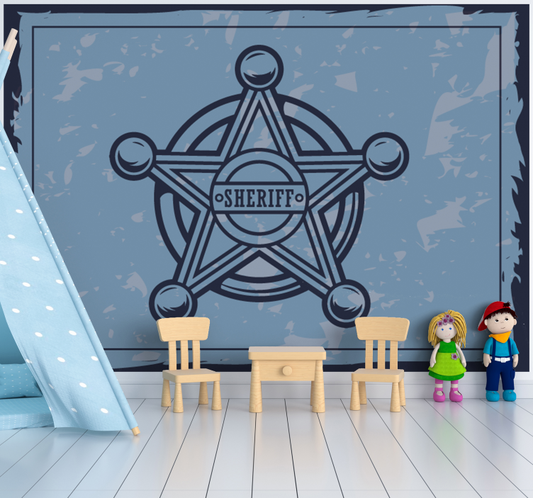 People wall mural sheriff badge toy set - TenStickers