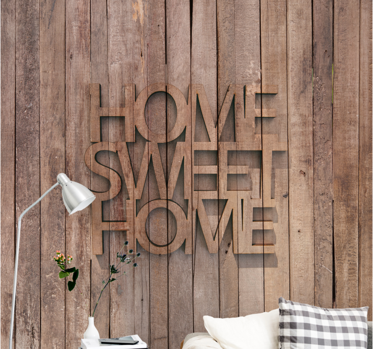 Phrase wall mural home sweet home decor - TenStickers