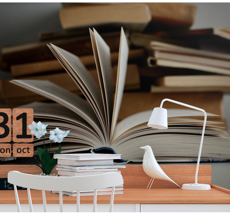 Phrase wall mural open book scene - TenStickers