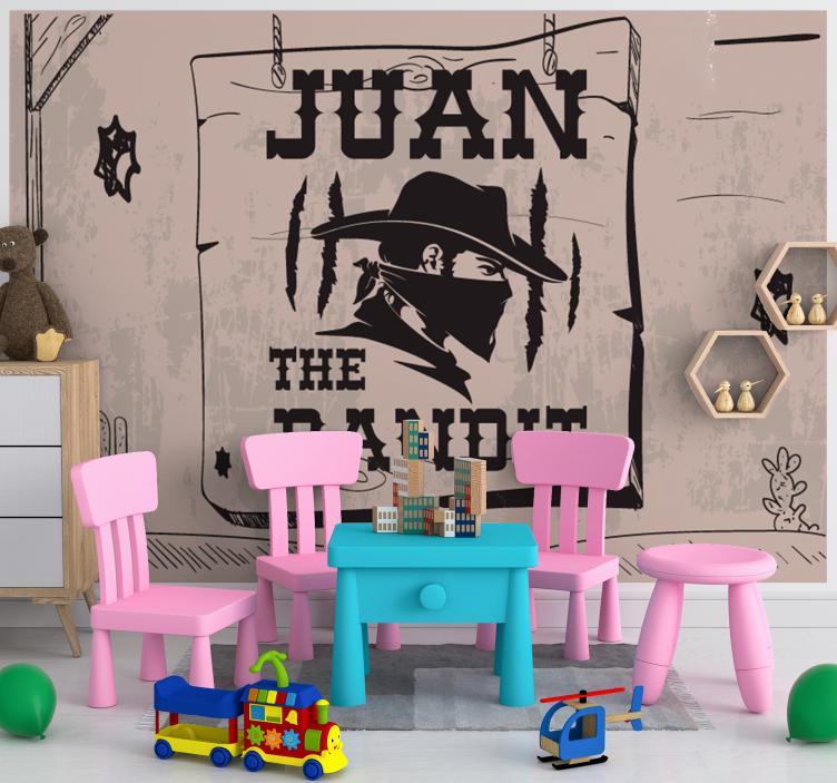 Phrase wall mural personalized bandit design - TenStickers